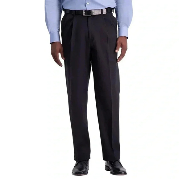 Haggar Other - Haggar W2W Pro Stretch Cotton Pleated Relaxed Fit Mens Dress Pants Size 36Wx34L